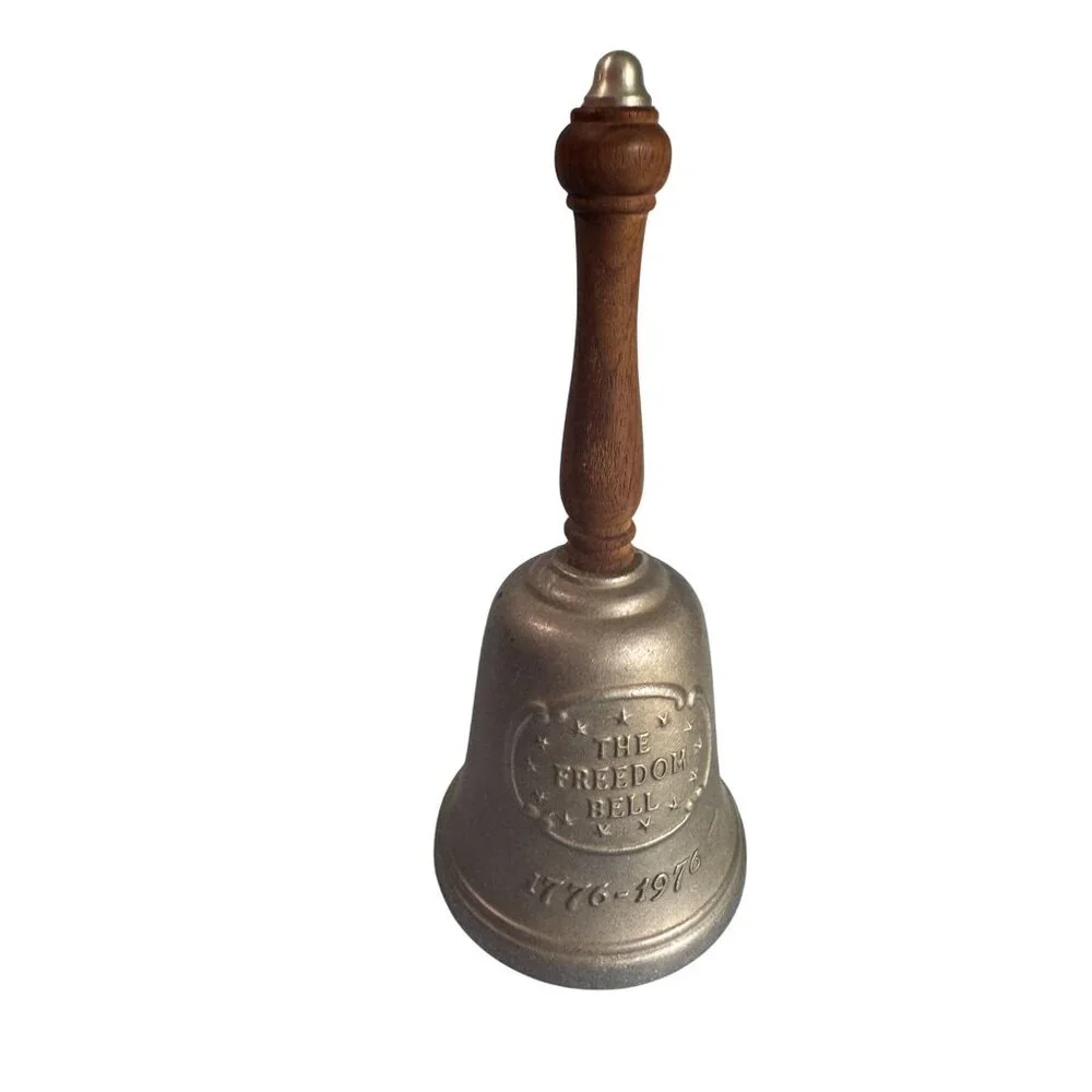 Vintage 1976 Gorham The Freedom Bell Wood Handle Pewter Bicentennial 10 1/4" - Picture 6 of 7